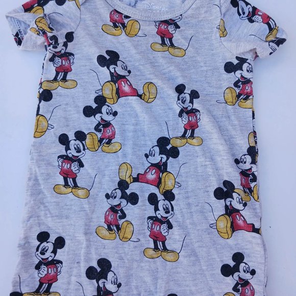 Disney Baby Size 3/6Months Gray Mickey Mouse Shirt Kids - Picture 2 of 8